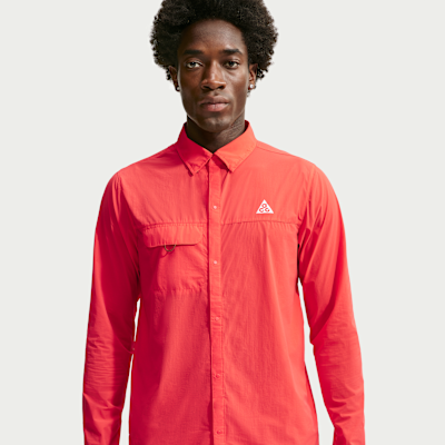 ACG Aireez Men's UV Protection Button-Up Long-Sleeve Graphic Top